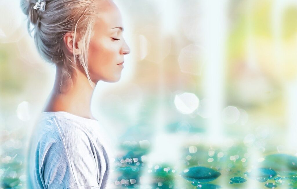 young woman, meditation, yoga